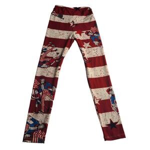 LulaRoe Girls Patriotic American 4th of July Leggings Size Tween 2307